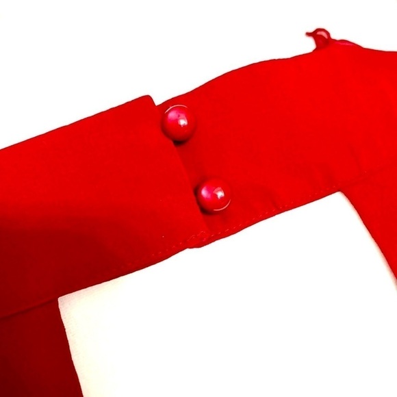 Red Cato Blouse with Front Ruffles - Tank - Picture 6 of 7